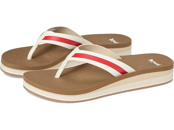 (取寄) サヌーク レディース ハイランド ストライプ Sanuk women Highland Stripe Red