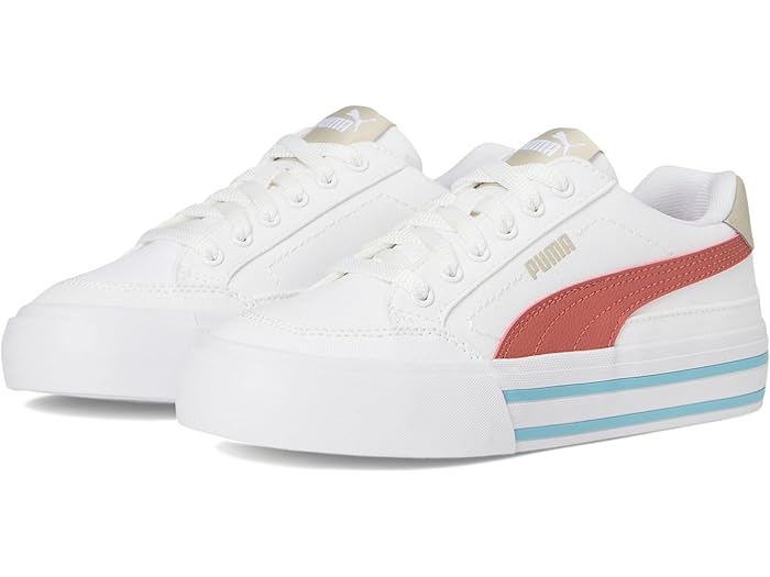 (取寄) プーマ キッズ キッズ コート クラシック バルク シューズ (ビッグ キッド) PUMA Kids kids Court Classic Vulc Shoes (Big Kid) White/Exotic Red