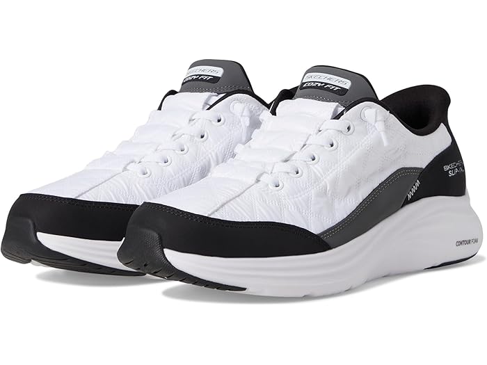 (取寄) スケッチャーズ スニーカー レディース コンツアー フォーム - コージー フィット ハンズ フリー スリップインズ SKECHERS women Contour Foam - Cozy Fit Hands Free Slip-Ins White Black