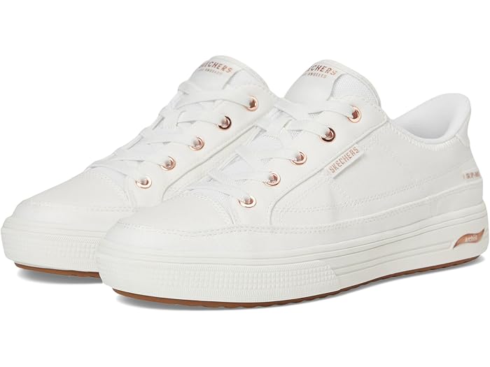 (取寄) スケッチャーズ スニーカー レディース アーチ フィット ヤー ゼア ハンズ-フリー スリップインズ SKECHERS women Arch Fit Arcade-See Ya There Hands-Free Slip-Ins White