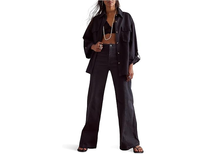 (取寄) フリーピープル レディース ウィー ザ フリー リブレ ワイド-レッグ ジーンズ Free People women We The Free Libre Wide-leg Jeans Cafe Noir
