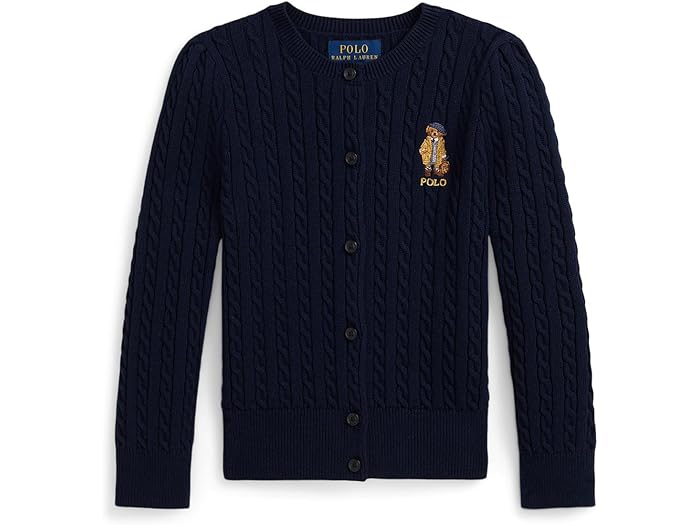 (取寄) ラルフローレン キッズ ガールズ ポロ ベアー ミニ-ケーブル コットン カーディガン (トドラー/リトル キッズ) Polo Ralph Lauren Kids girls Polo Bear Mini-Cable Cotton Cardigan (Toddler/Little Kids) Cruise Navy