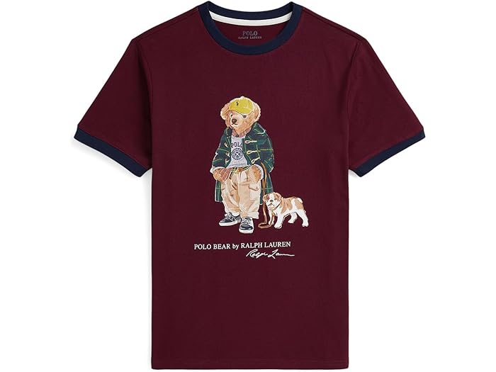 (取寄) ラルフローレン キッズ ボーイズ ポロ ベアー コットン リンガー ティー (ビッグ キッド) Polo Ralph Lauren Kids boys Polo Bear Cotton Ringer Tee (Big Kid) Classic Wine/Nevis