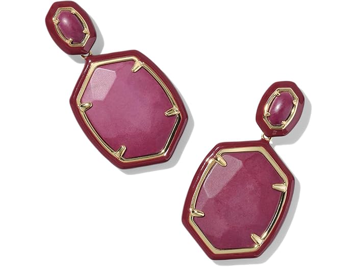 (取寄) ケンドラスコット レディース ダフネ エナメル フレーム ドロップ イヤリングス Kendra Scott women Daphne Enamel Frame Drop Earrings Maroon Magnesite