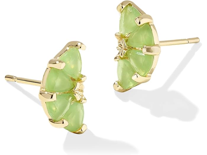 (取寄) ケンドラスコット レディース ライム スタッズ イヤリングス Kendra Scott women Lime Stud Earrings Gold Light Green Glass