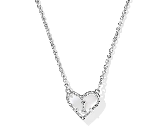(取寄) ケンドラスコット レディース ハート レター アイ ショート ペンダント ネックレス Kendra Scott women Heart Letter I Short Pendant Necklace Silver Ivory Mother Of Pearl