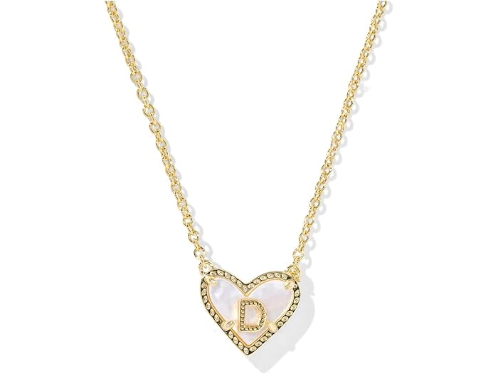 (取寄) ケンドラスコット レディース ハート レター D ショート ペンダント ネックレス Kendra Scott women Heart Letter D Short Pendant Necklace Gold Ivory Mother Of Pearl