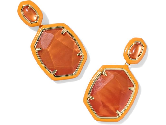 (取寄) ケンドラスコット レディース ダフネ エナメル フレーム ドロップ イヤリングス Kendra Scott women Daphne Enamel Frame Drop Earrings Papaya Mother Of Pearl