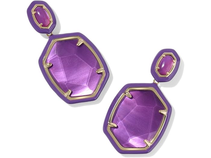 (取寄) ケンドラスコット レディース ダフネ エナメル フレーム ドロップ イヤリングス Kendra Scott women Daphne Enamel Frame Drop Earrings Purple Mother Of Pearl