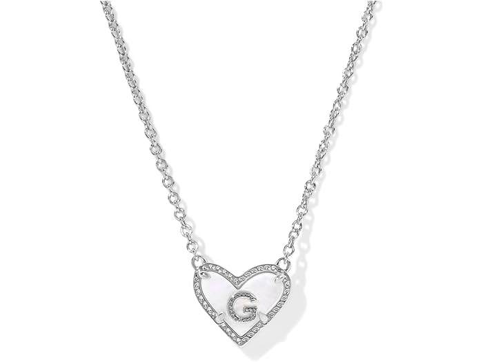 (取寄) ケンドラスコット レディース ハート レター g ショート ペンダント ネックレス Kendra Scott women Heart Letter G Short Pendant Necklace Silver Ivory Mother Of Pearl