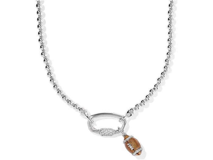 (取寄) ケンドラスコット レディース フットボール メタル ストランド ネックレス Kendra Scott women Football Metal Strand Necklace Rhod Metal White Cz