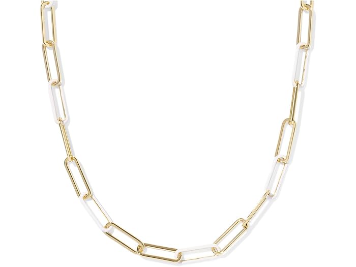 (取寄) ケンドラスコット レディース エインズリー コンバーチブル チェイン ネックレス Kendra Scott women Ainsley Convertible Chain Necklace Gold White Enamel