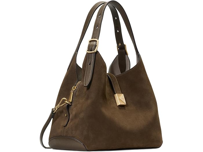 (取寄) ケイトスペード レディース デコ ペブルド レザー アンド スエード クロスボディ トート Kate Spade New York women Deco Pebbled Leather And Suede Crossbody Tote Burnt Sage Multi