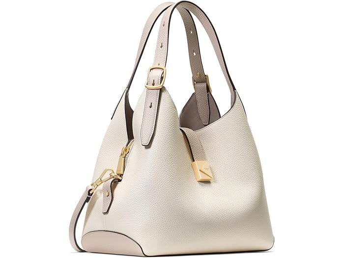 (取寄) ケイトスペード レディース デコ カラーブロック ペブルド レザー ミディアム クロスボディ トート Kate Spade New York women Deco Colorblocked Pebbled Leather Medium Crossbody Tote Cashew Milk Multi