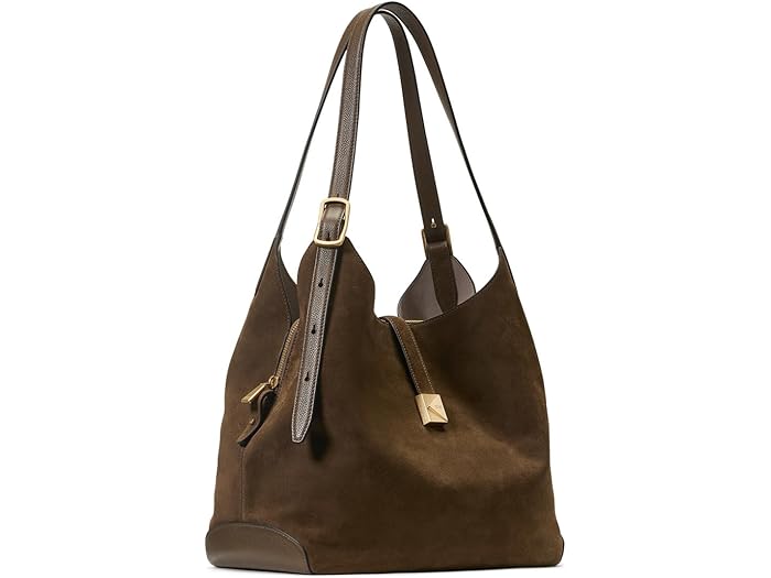 (取寄) ケイトスペード レディース デコ ペブルド レザー アンド スエード ラージ ショルダー バッグ Kate Spade New York women Deco Pebbled Leather And Suede Large Shoulder Bag Burnt Sage Multi