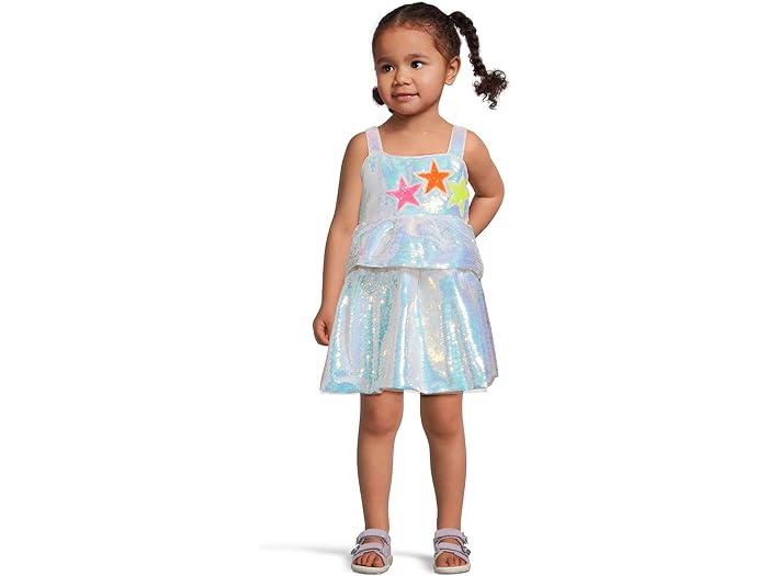 (取寄) ガールズ ティアード スターズ シークイン ドレス (トドラー/リトル キッド/ビッグ キッド) Lola and The Boys girls Tiered Stars Sequin Dress (Toddler/Little Kid/Big Kid) Silver
