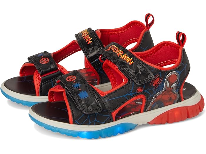 (取寄) ジョズモ ボーイズ スパイダーマン ライテッド サンダル (トドラー/リトル キッド) Josmo boys Spiderman Lighted Sandal (Toddler/Little Kid) Black/Red