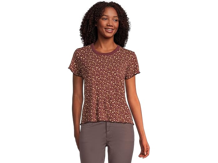 (取寄) トードアンドコー レディース フトヒル ポインテール ショート スリーブ ベイビー ティー Toad&Co women Foothill Pointelle Short Sleeve Baby Tee Port Ditsy Print