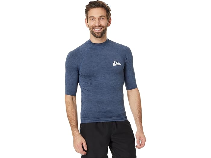 (取寄) クイックシルバー メンズ エブリデイ UPF50 ショート スリーブ ラッシュガード Quiksilver men Everyday UPF50 Short Sleeve Rashguard Vintage Indigo Heather
