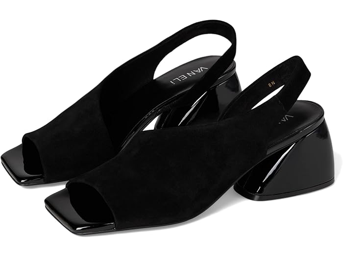 (取寄) ヴァネリ レディース Vaneli women Molke Black Suede/Patent