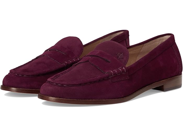(取寄) ローレン ラルフローレン レディース ワイニー スエード ローファーズ Lauren Ralph Lauren women Wynnie Suede Loafers Dark Garnet