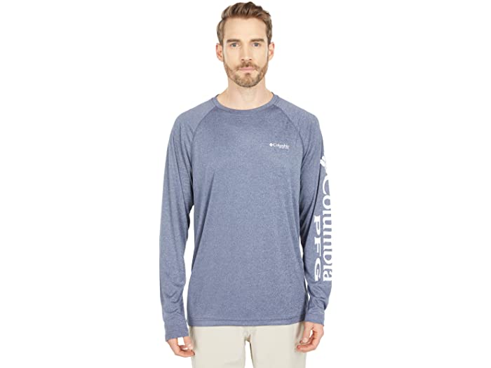 (取寄) コロンビア メンズ ターミナル タックル ヘザー ロング スリーブ シャツ Columbia men Terminal Tackle Heather Long Sleeve Shirt Collegiate Navy Heather/White Logo