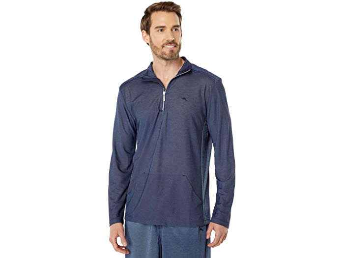 (取寄) トミーバハマ メンズ 1 4 ジップ ピケ トップ Tommy Bahama men 1 4 Zip Pique Top Blue