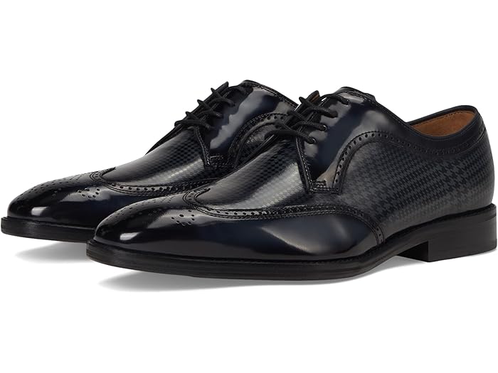 (取寄) ジョンストン&マーフィー メンズ サリバン ウィングチップ Johnston & Murphy men Sullivan Wingtip Black Brush-off Houndstooth Calfskin