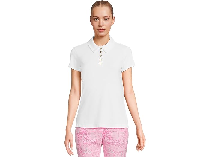 (取寄) リリー ピュリッツァー レディース フリーダ スカルプ ポロ Upf 50+ Lilly Pulitzer women Frida Scallop Polo Upf 50+ Resort White 17,067円
