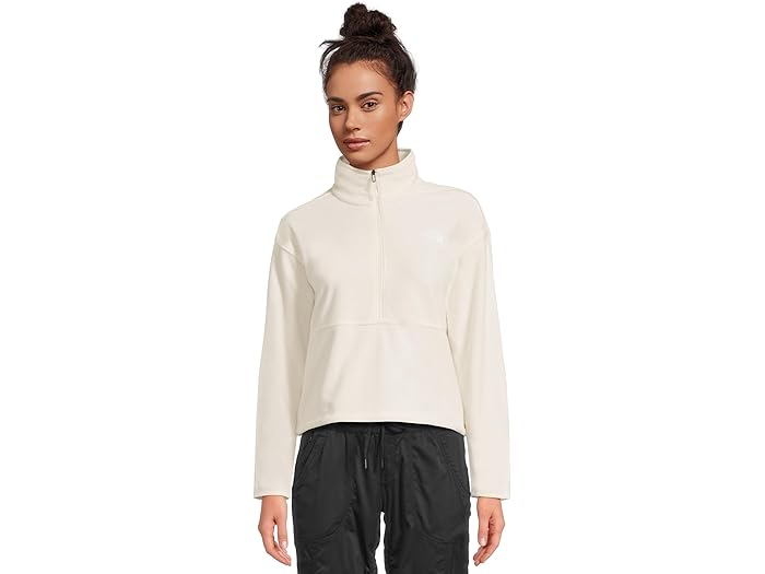 (取寄) ノースフェイス レディース グレイシャー フリース 1/2 ジップ ショート ジャケット The North Face women Glacier Fleece Zip Short Jacket White Dune