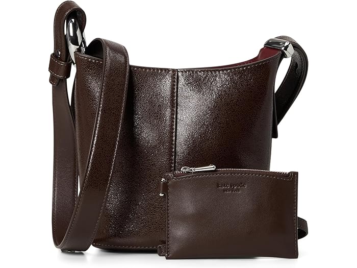 (取寄) ケイトスペード レディース ハロ グレイズ レザー ミニ バケット Kate Spade New York women Halo Glazed Leather Mini Bucket Hot Fudge
