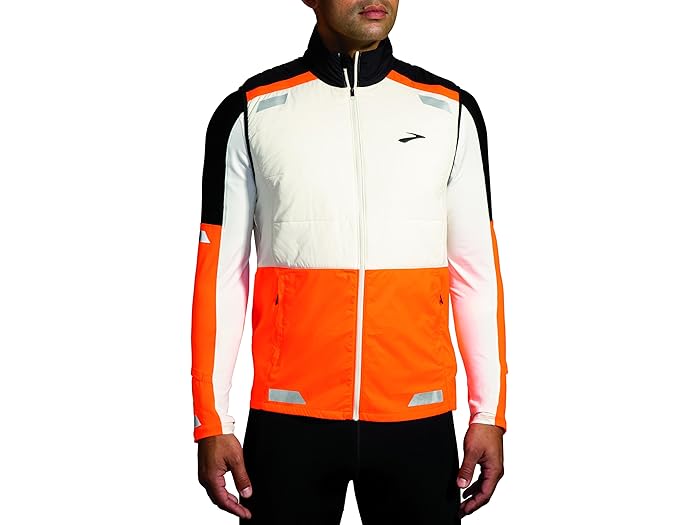(取寄) ブルックス メンズ ラン ビジブル インサレーテッド ベスト Brooks men Run Visible Insulated Vest Ecru/Fluoro Flash/Black