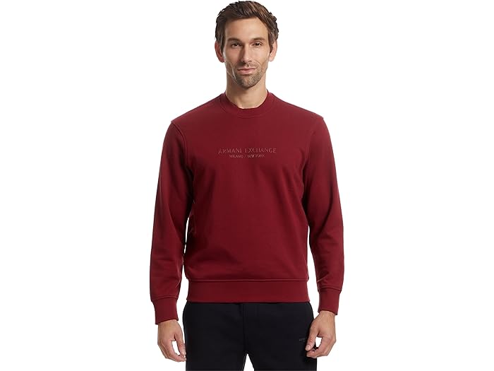 (取寄) アルマーニエクスチェンジ メンズ ミラノ / ニュー ヨーク ロゴ プルオーバー スウェットシャツ Armani Exchange men Milano/New York Logo Pullover Sweatshirt Pomegranate 26,344円