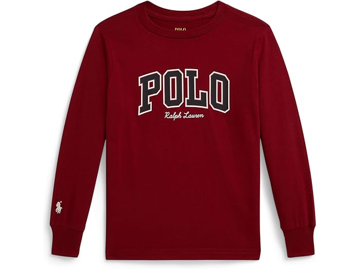 (取寄) ラルフローレン キッズ ボーイズ ロゴ コットン ロング スリーブ ティー (トドラー/リトル キッド) Polo Ralph Lauren Kids boys Logo Cotton Long Sleeve Tee (Toddler/Little Kid) Holiday Red