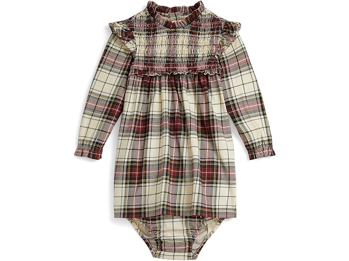 (取寄) ラルフローレン キッズ ガールズ プレイド コットン ジャージ ドレス アンド ブルーマー (インファント) Polo Ralph Lauren Kids girls Plaid Cotton Jersey Dress & Bloomer (Infant) Cream Stewart Tartan
