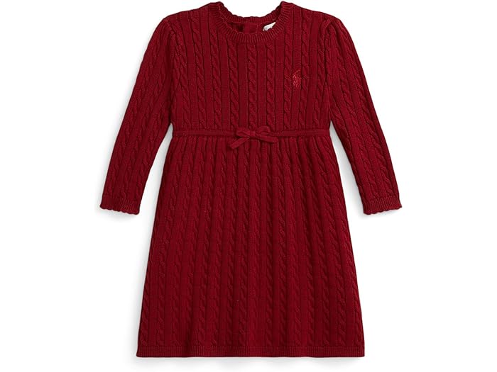 (取寄) ラルフローレン キッズ ガールズ ケーブル コットン セーター ドレス アンド ブルーマー (インファント) Polo Ralph Lauren Kids girls Cable Cotton Sweater Dress & Bloomer (Infant) Holiday Red
