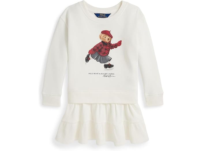 (取寄) ラルフローレン キッズ ガールズ ポロ ベアー フリース ドレス (トドラー/リトル キッド) Polo Ralph Lauren Kids girls Polo Bear Fleece Dress (Toddler/Little Kid) Trophy Cream