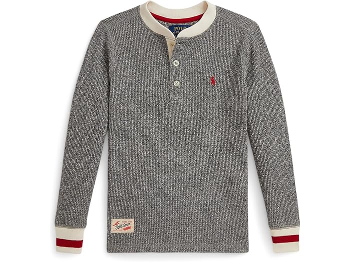 (取寄) ラルフローレン キッズ ボーイズ ワッフル-ニット コットン ヘンリー シャツ (トドラー/リトル キッド) Polo Ralph Lauren Kids boys Waffle-Knit Cotton Henley Shirt (Toddler/Little Kid) Vintage Pepper Heather