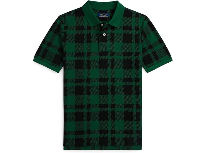 (取寄) ラルフローレン キッズ ボーイズ プレイド コットン メッシュ ポロ シャツ (ビッグ キッド) Polo Ralph Lauren Kids boys Plaid Cotton Mesh Polo Shirt (Big Kid) Green