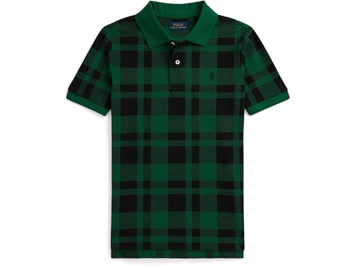(取寄) ラルフローレン キッズ ボーイズ プレイド コットン メッシュ ポロ シャツ (トドラー/リトル キッド) Polo Ralph Lauren Kids boys Plaid Cotton Mesh Polo Shirt (Toddler/Little Kid) Green