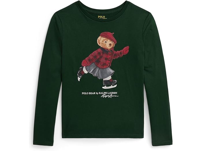 (取寄) ラルフローレン キッズ ガールズ ポロ ベアー コットン ロング スリーブ ティー (ビッグ キッド) Polo Ralph Lauren Kids girls Polo Bear Cotton Long Sleeve Tee (Big Kid) Northwest Pine