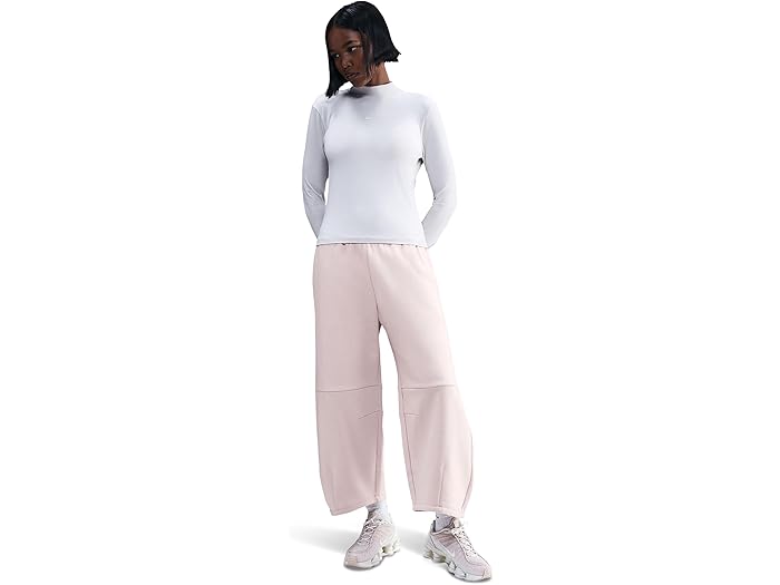 (取寄) ナイキ レディース スポーツウェア フェニックス フリース バレル レッグ パンツ Nike women Sportswear Phoenix Fleece Barrel Leg Pants Silt Red/Sail