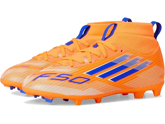 (取寄) アディダス キッズ キッズ リーグ ミッド トップ ファーム グランド クリーツ (リトル キッド/ビッグ キッド) adidas Kids kids F50 League Mid Top Firm Ground/Multi Ground Cleats (Little Kid/Big Kid) Beam Orange/Lucid Blue/White