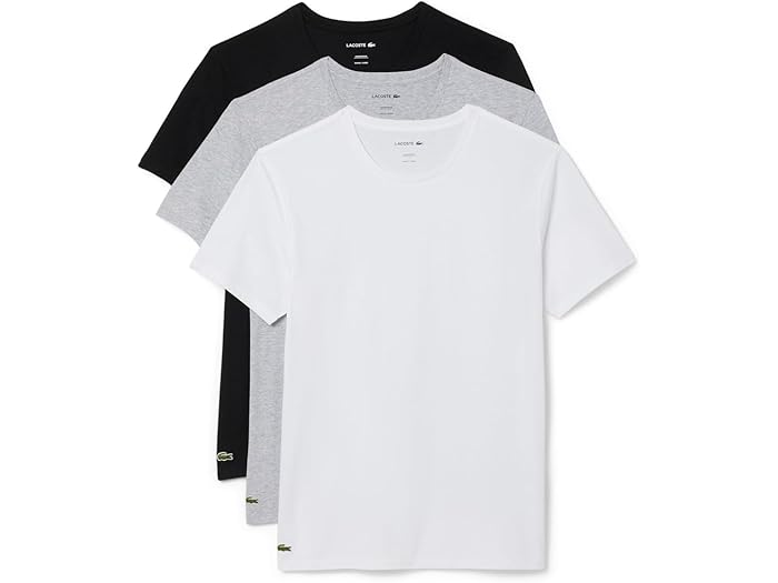 (取寄) ラコステ メンズ 100パーセント コットン レギュラー フィット クルーネック T-シャツ 3-パック Lacoste men 100% Cotton Regular Fit Crew-neck T-shirt 3-pack White/Grey/Black 9,463円