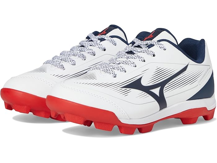 (取寄) ミズノ ボーイズ ダイヤモンド JR (リトル キッド/ビッグ キッド) Mizuno boys Cushionrevo Diamond Jr (Little Kid/Big Kid) White/Navy 19,900円