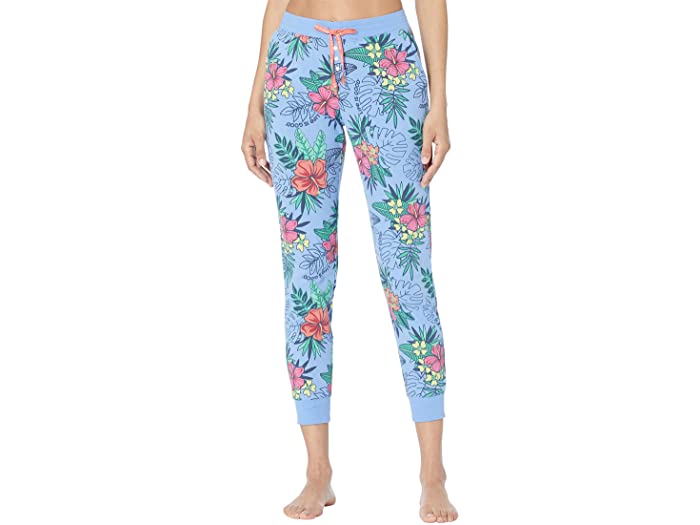 7576円 福袋 取寄 ライフイズグッド レディース トロピカル ハイビスカス スナグル アップ スリープ ジョガー Life Is Good Women Tropical Hibiscus Snuggle Up Sleep Joggers Cornflower Blue