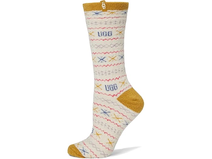 (取寄) アグ レディース レスリー グラフィック クルー ソックス UGG women Leslie Graphic Crew Sock Ochre Green Multi Uggisle 6,707円
