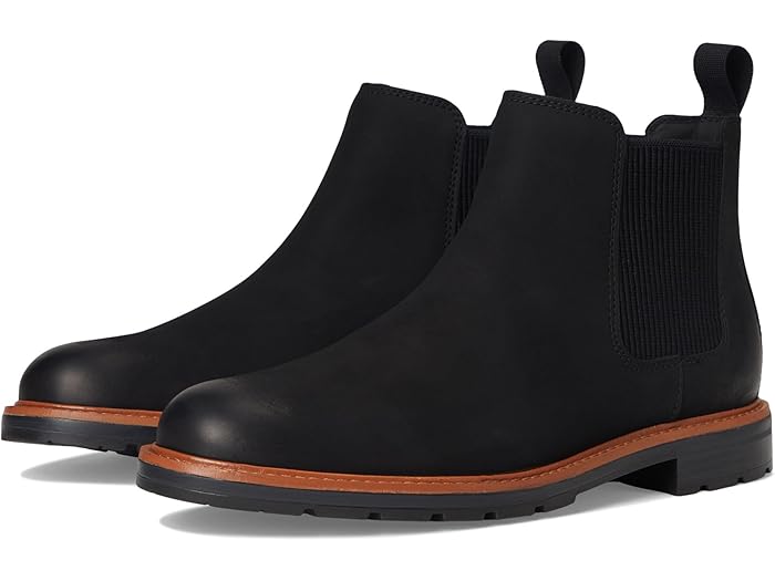 (取寄) コールハーン メンズ グランド チェルシー ブーツ Cole Haan men Chamberlin Grand Chelsea Boots Black Nubuck/Black Water Resistant