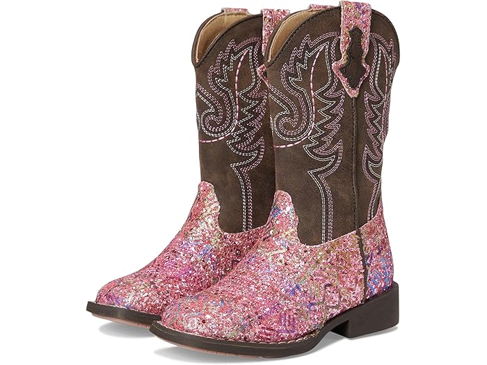 (取寄) ローパー キッズ ガールズ グリッター アズテク (トドラー/リトル キッド) Roper Kids girls Glitter Aztec (Toddler/Little Kid) Pink Southwest Glitter Vamp/Brown Shaft