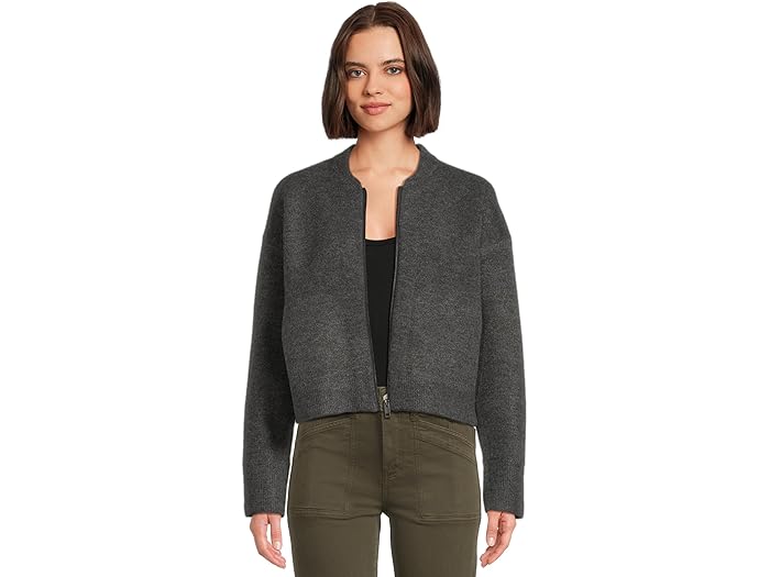 (取寄) マイケル スターズ レディース リディア クロップド ボンバー ジャケット Michael Stars women Lidia Cropped Bomber Jacket Charcoal